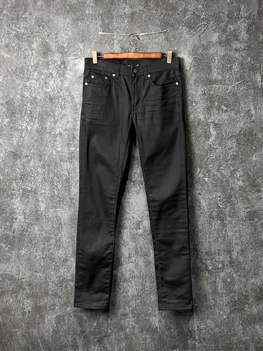 SAINT LAURENT Black Cotton Slim Jeans