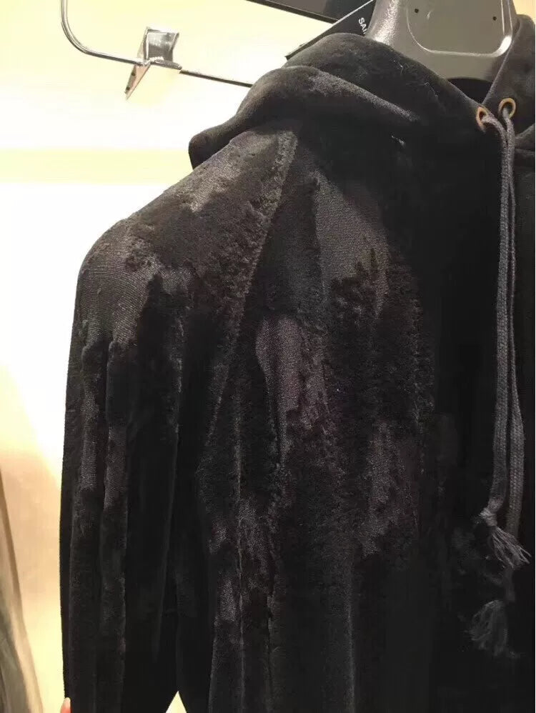 black velvet hoodie from Saint Laurent