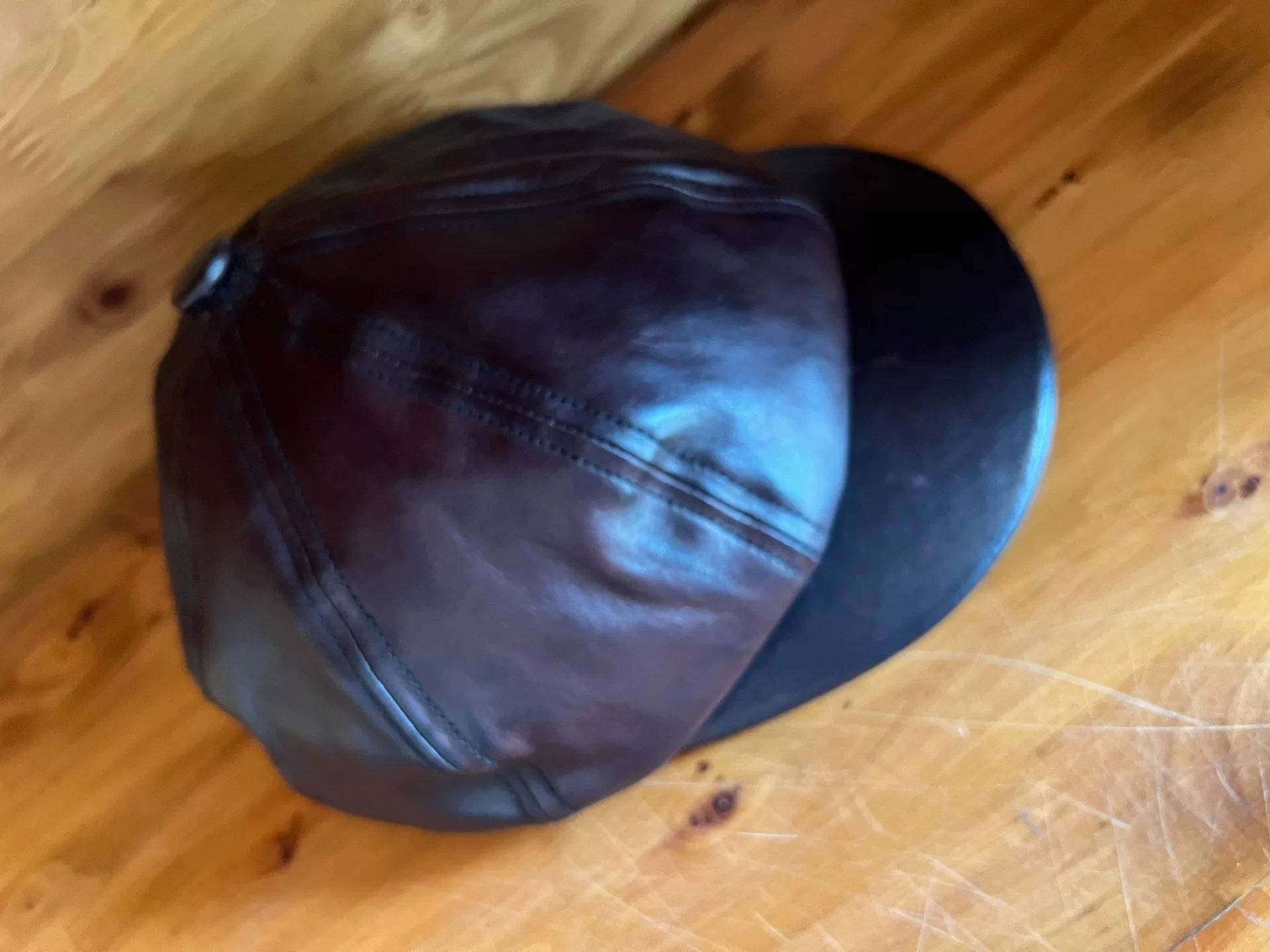 leather patchwork newsboy cap for small heads