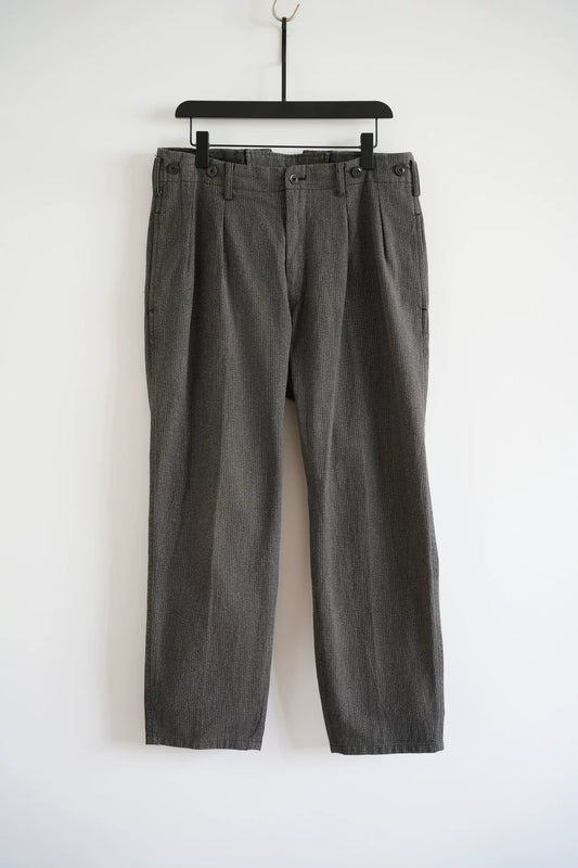 yohji yamamoto gray striped flared trousers