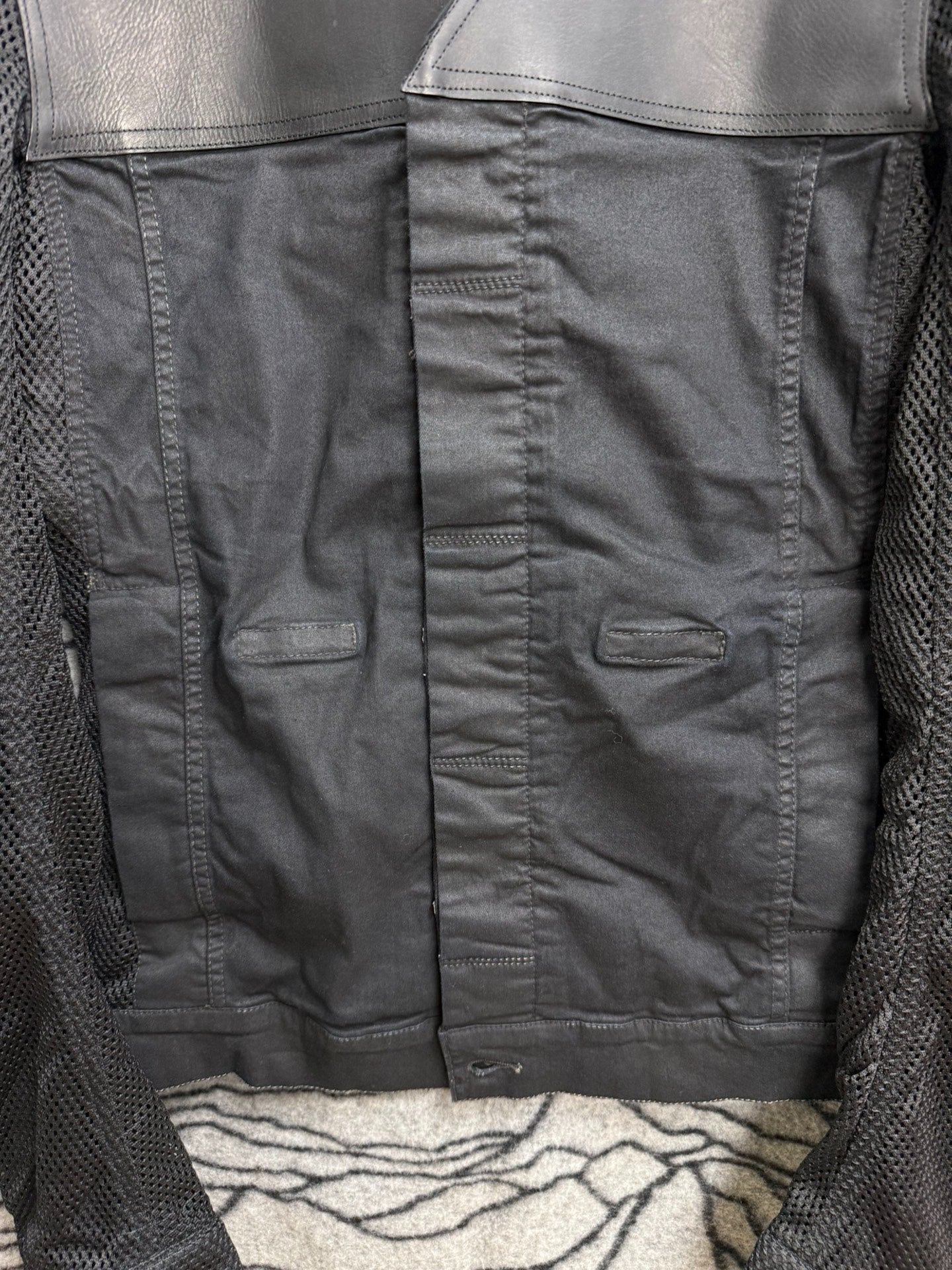 Rick Owens Mesh Leather Panel Jacket M