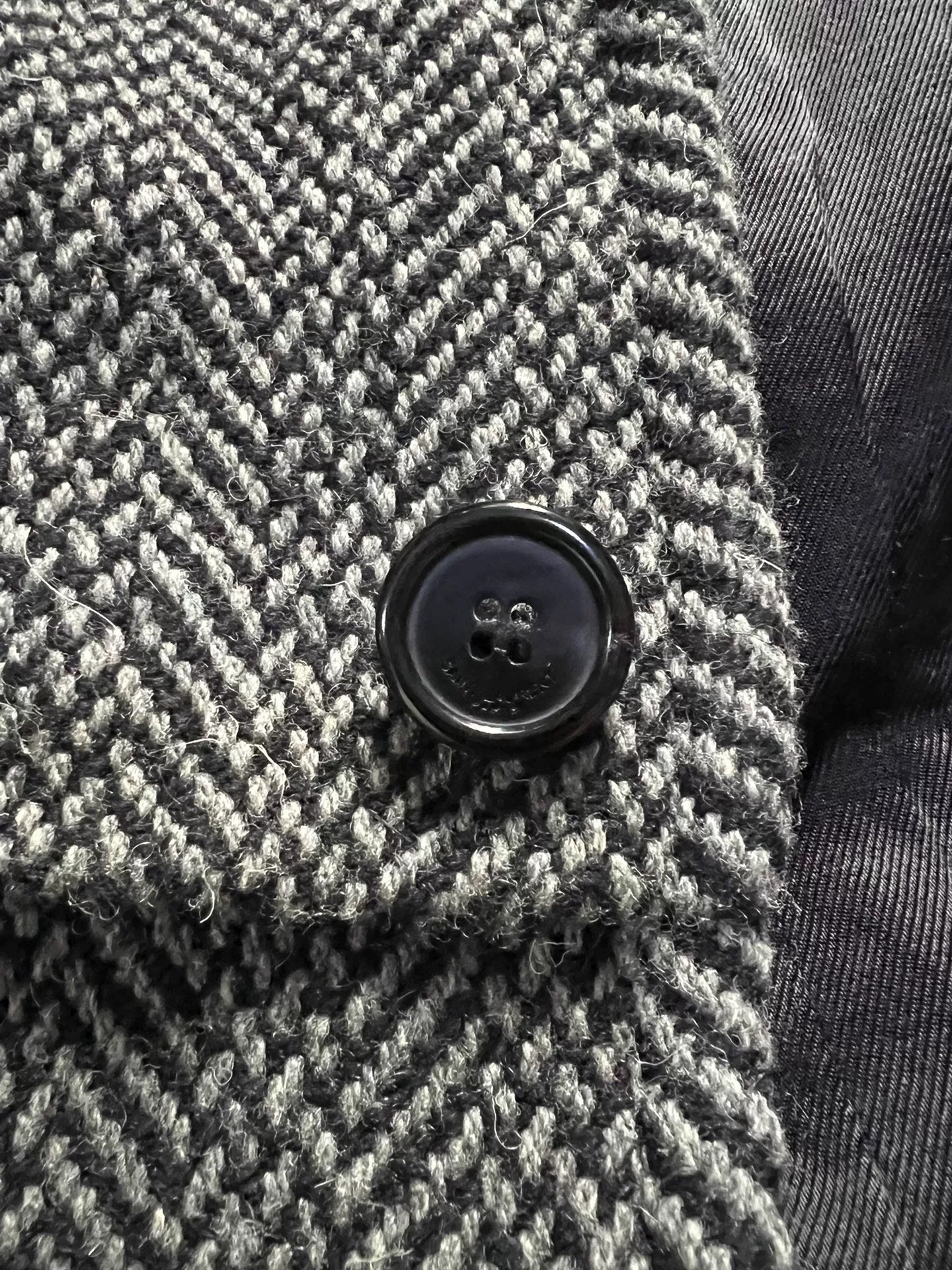 Saint Laurent Herringbone Wool Coat