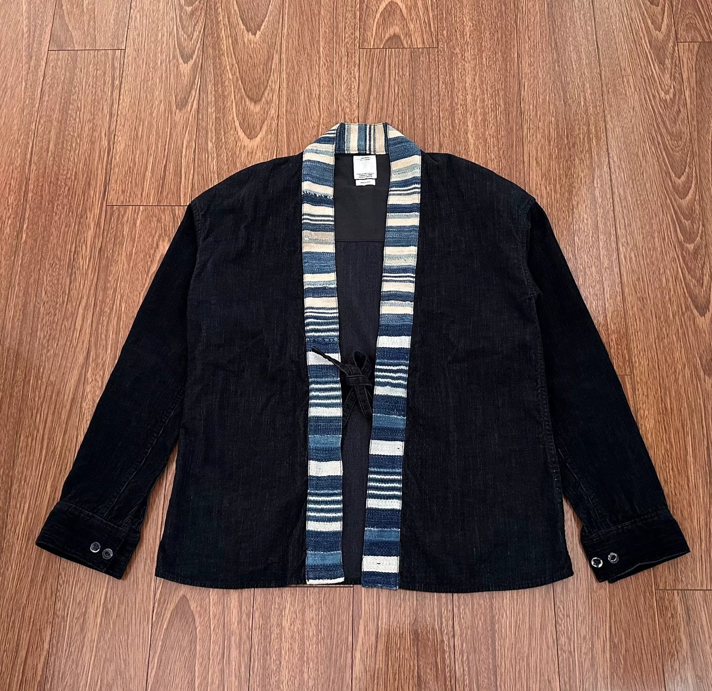 visvim lhamo shirt in black corduroy