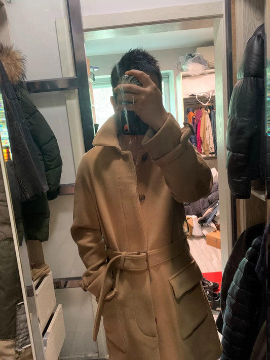 wool coat with belt for autumn winter