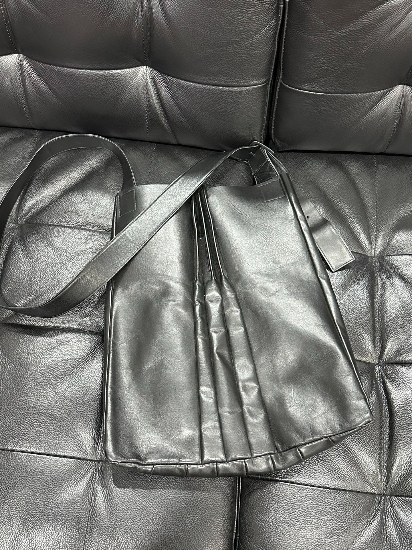 Yohji Yamamoto Noir Pleated Leather Bag