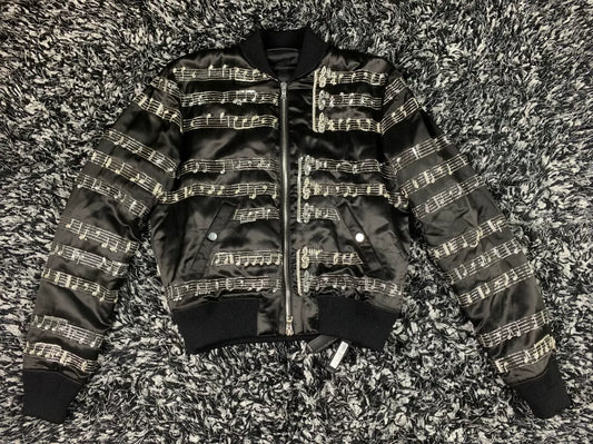 amiri music note bomber jacket