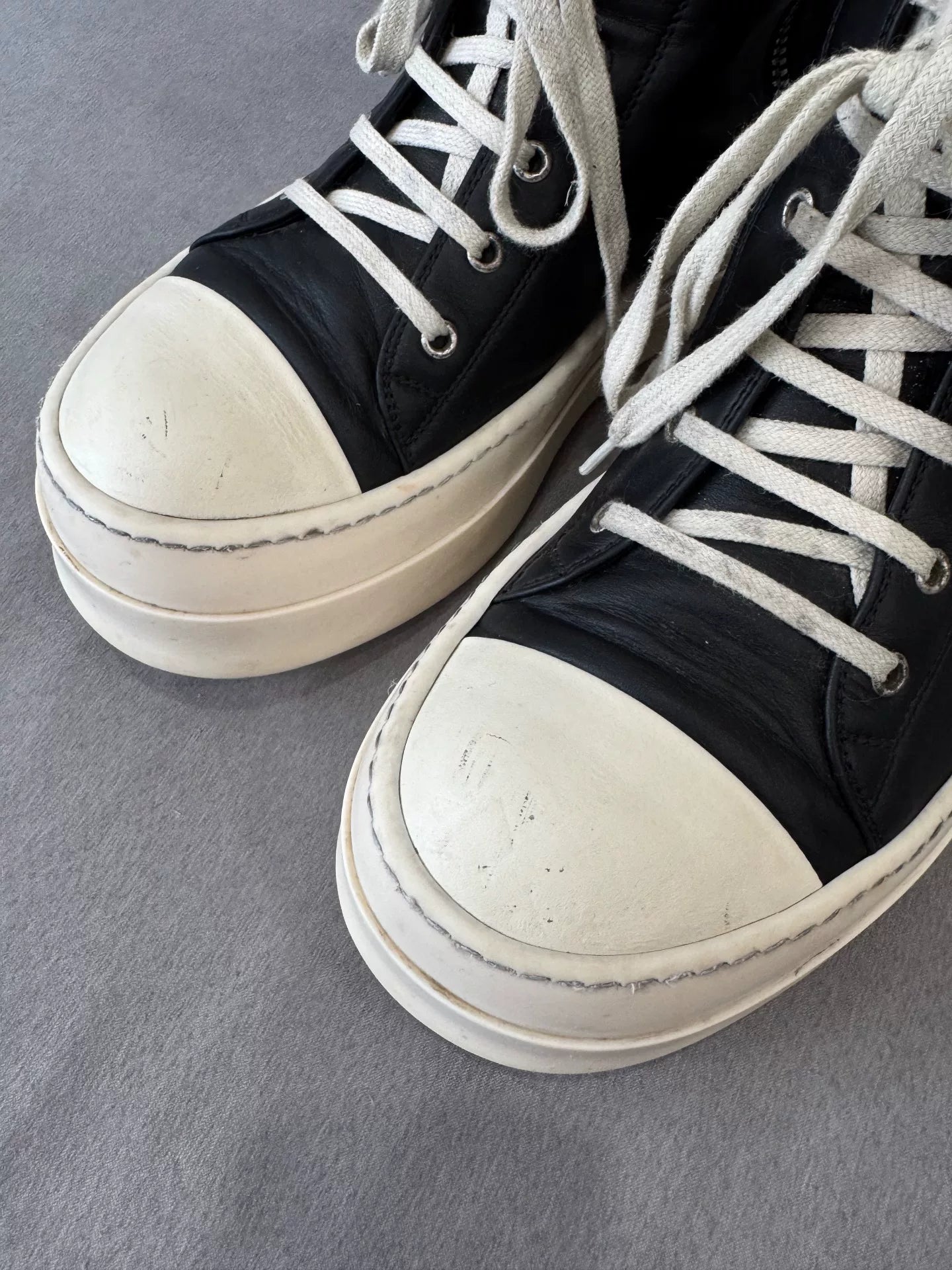 Rick Owens Thick Sole High Top Sneakers