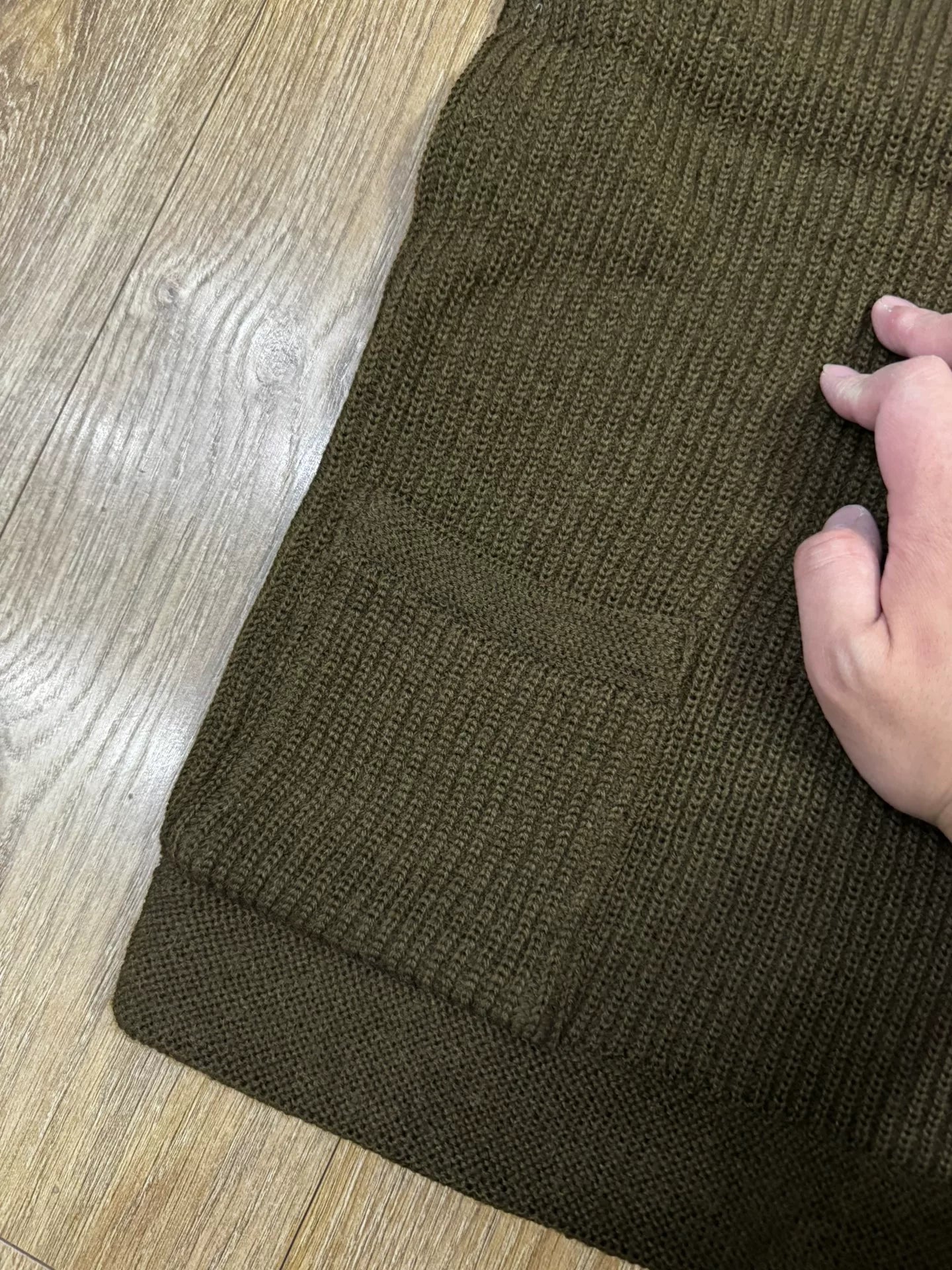Olive Green Wool Knit Sweater