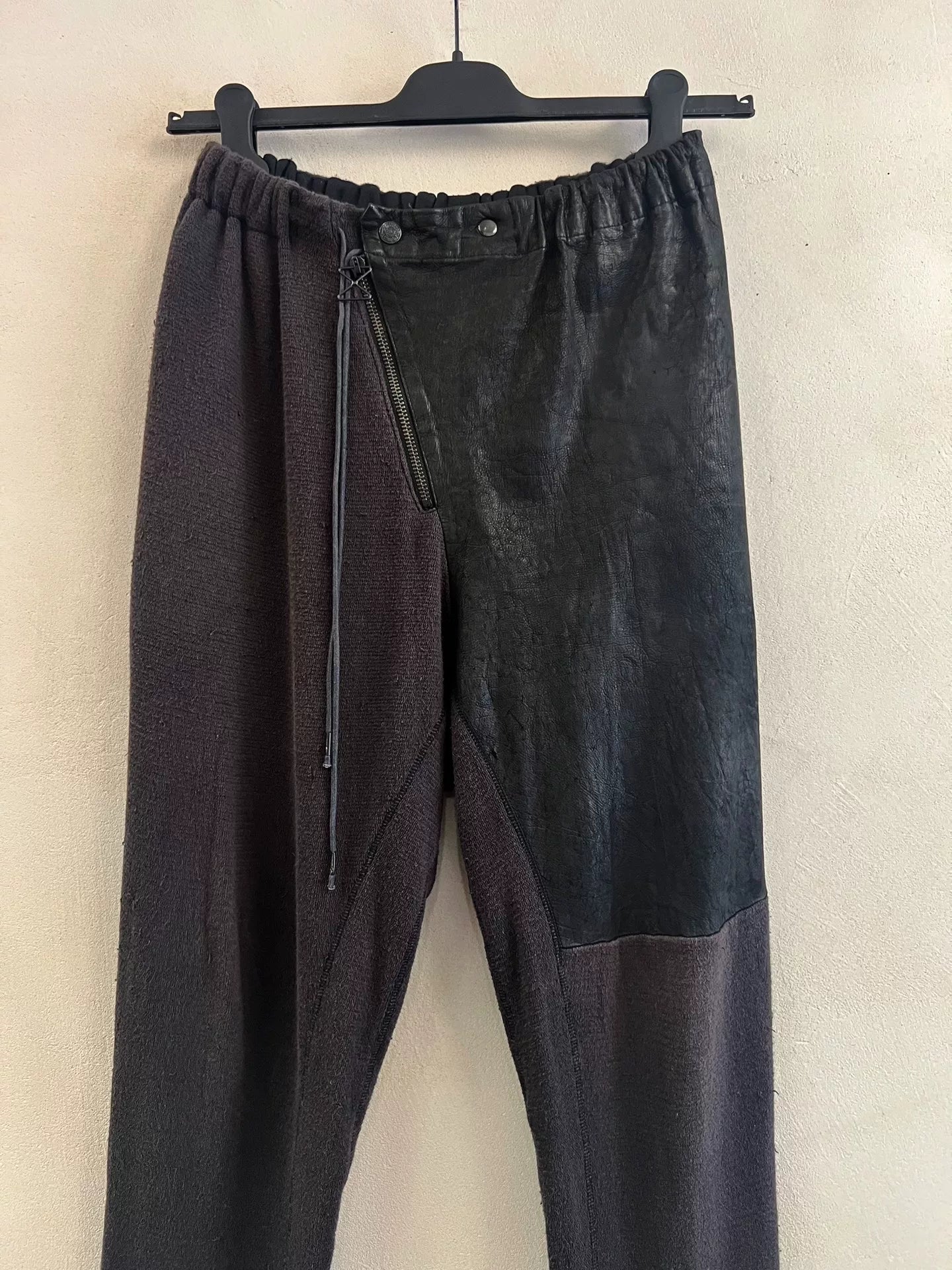 Rick Owens Style Leather Flared Pants