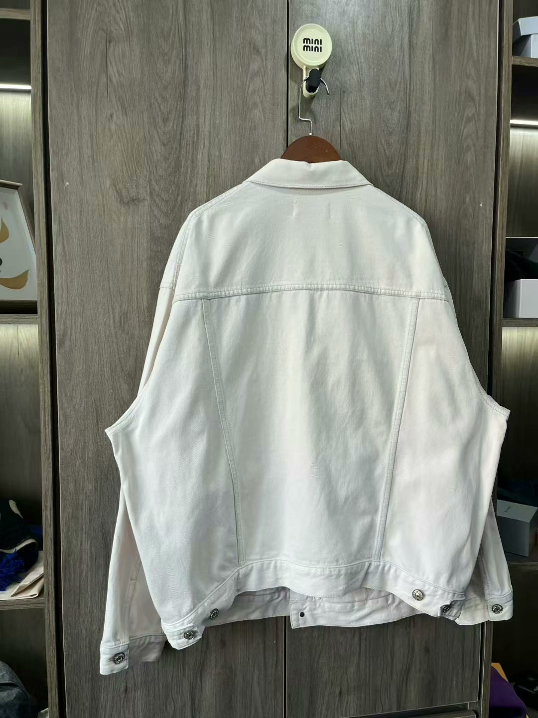 balenciaga white embroidered denim jacket xs