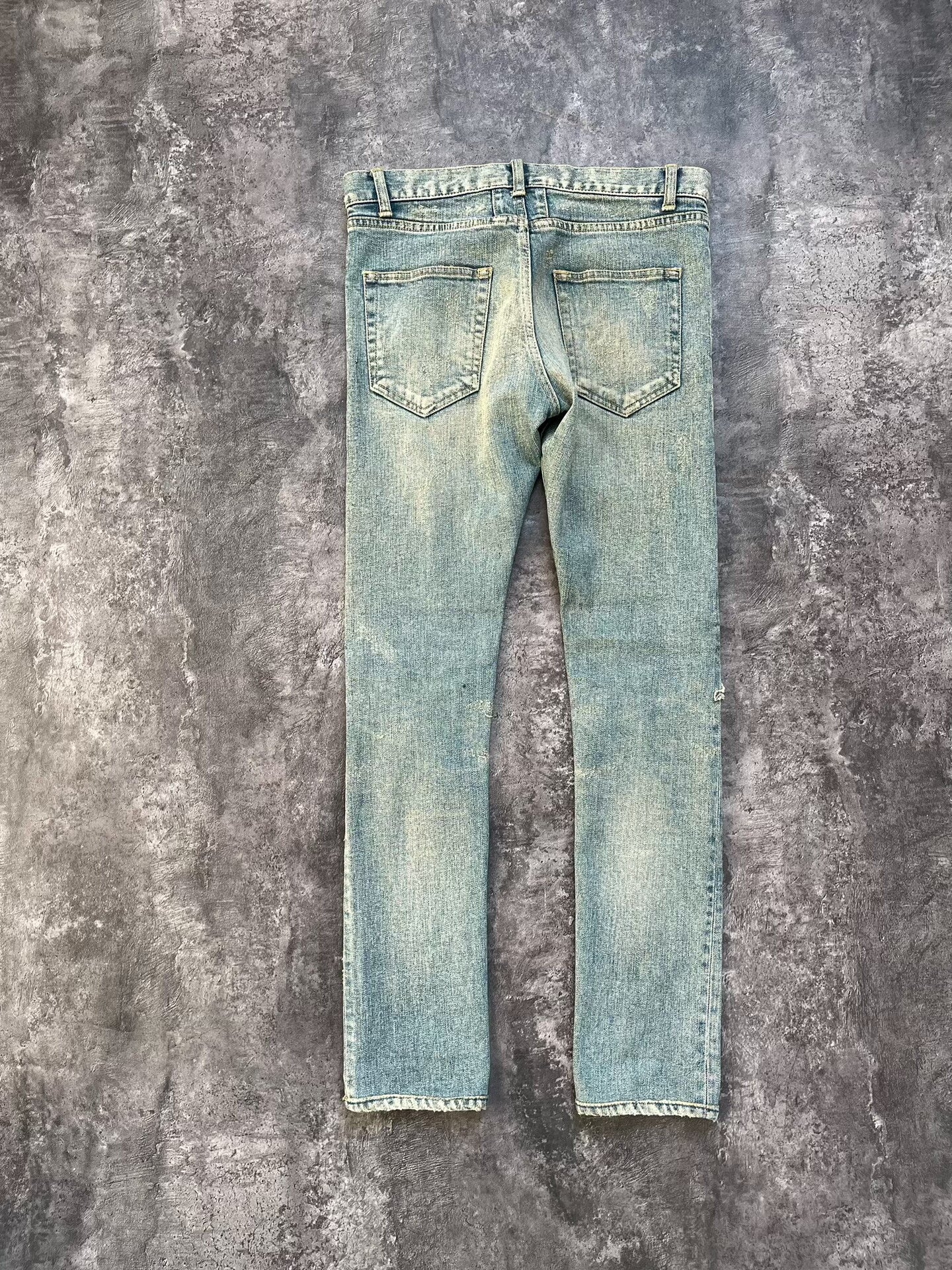 Saint Laurent Distressed Light Blue Jeans