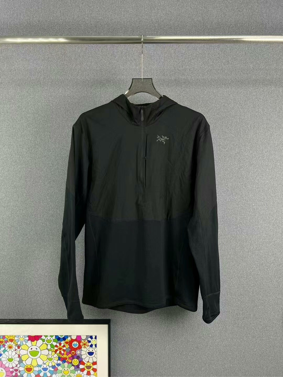 black delta hybrid fleece half-zip jacket