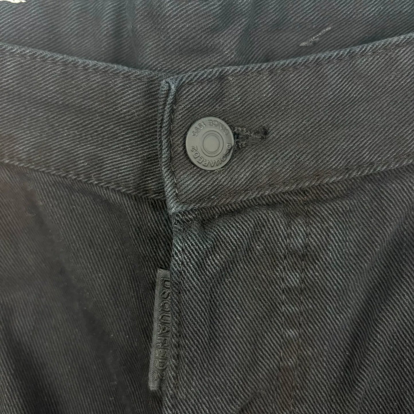 dsquared2 black logo denim pants size 53