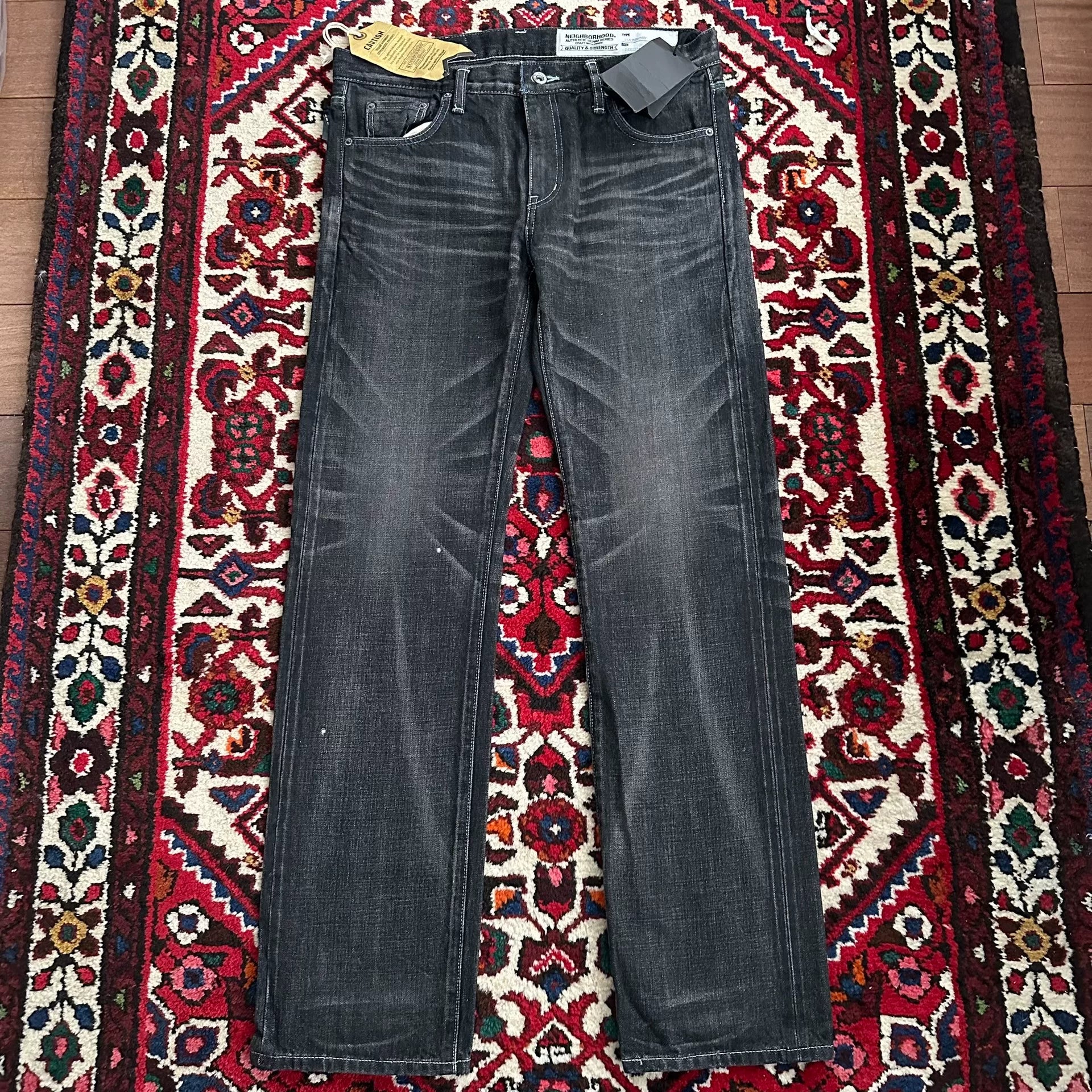 neighborhood black narrow denim pants