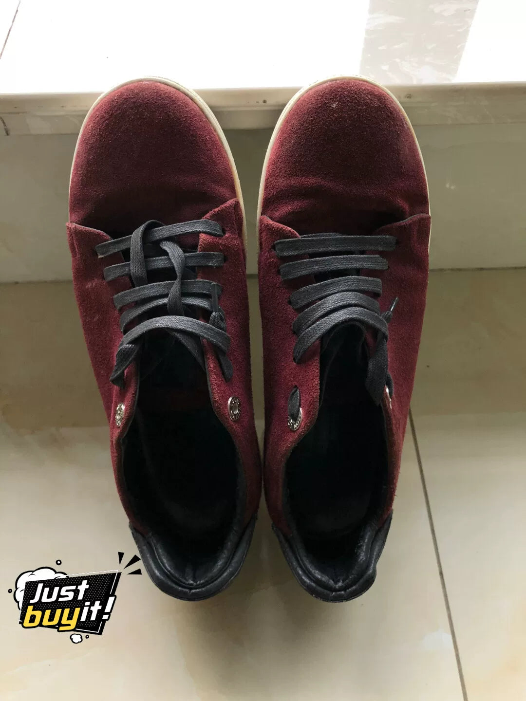 Louis Vuitton Men's Burgundy Sneakers