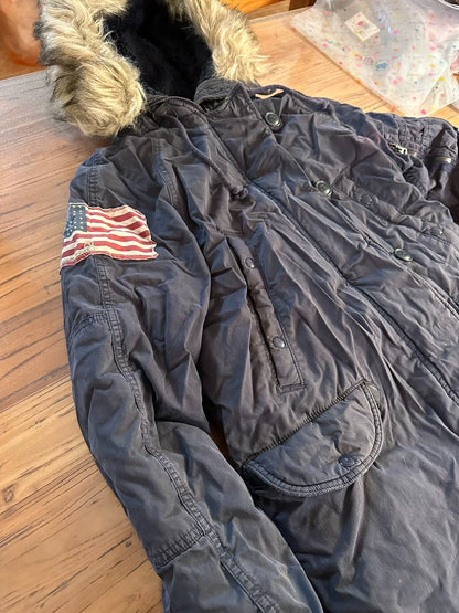 Vintage RRL n3B Carbon Black Down Jacket