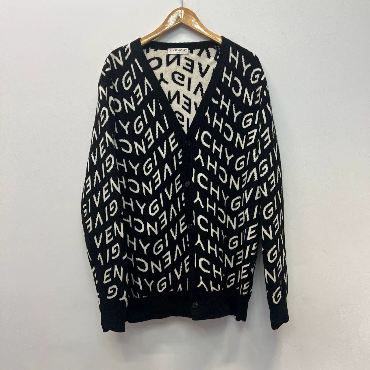 Givenchy Logo Wool Cardigan Size XL