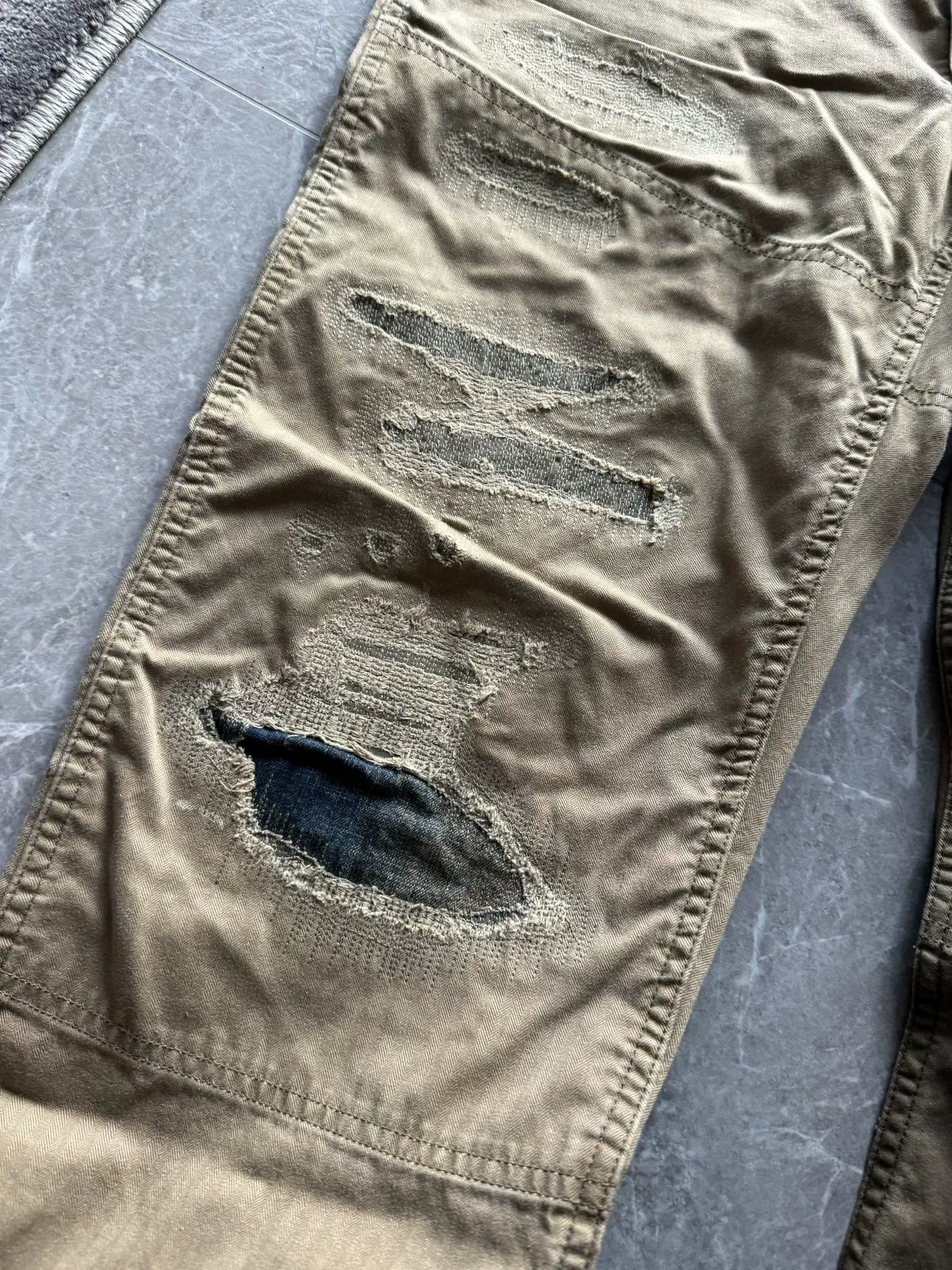 RRL Herringbone Patchwork Cargo Pants