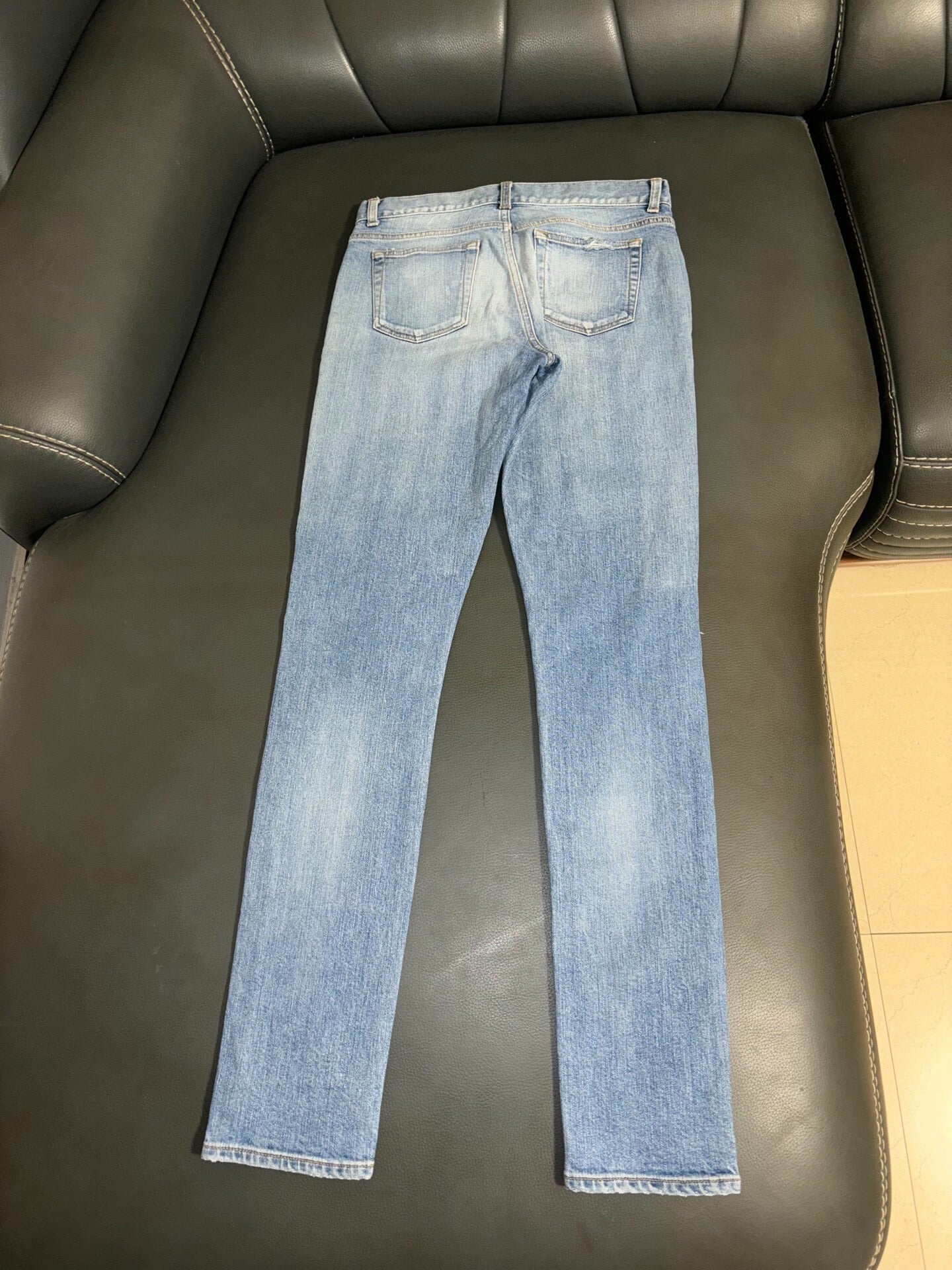 Saint Laurent Light Blue Distressed Jeans