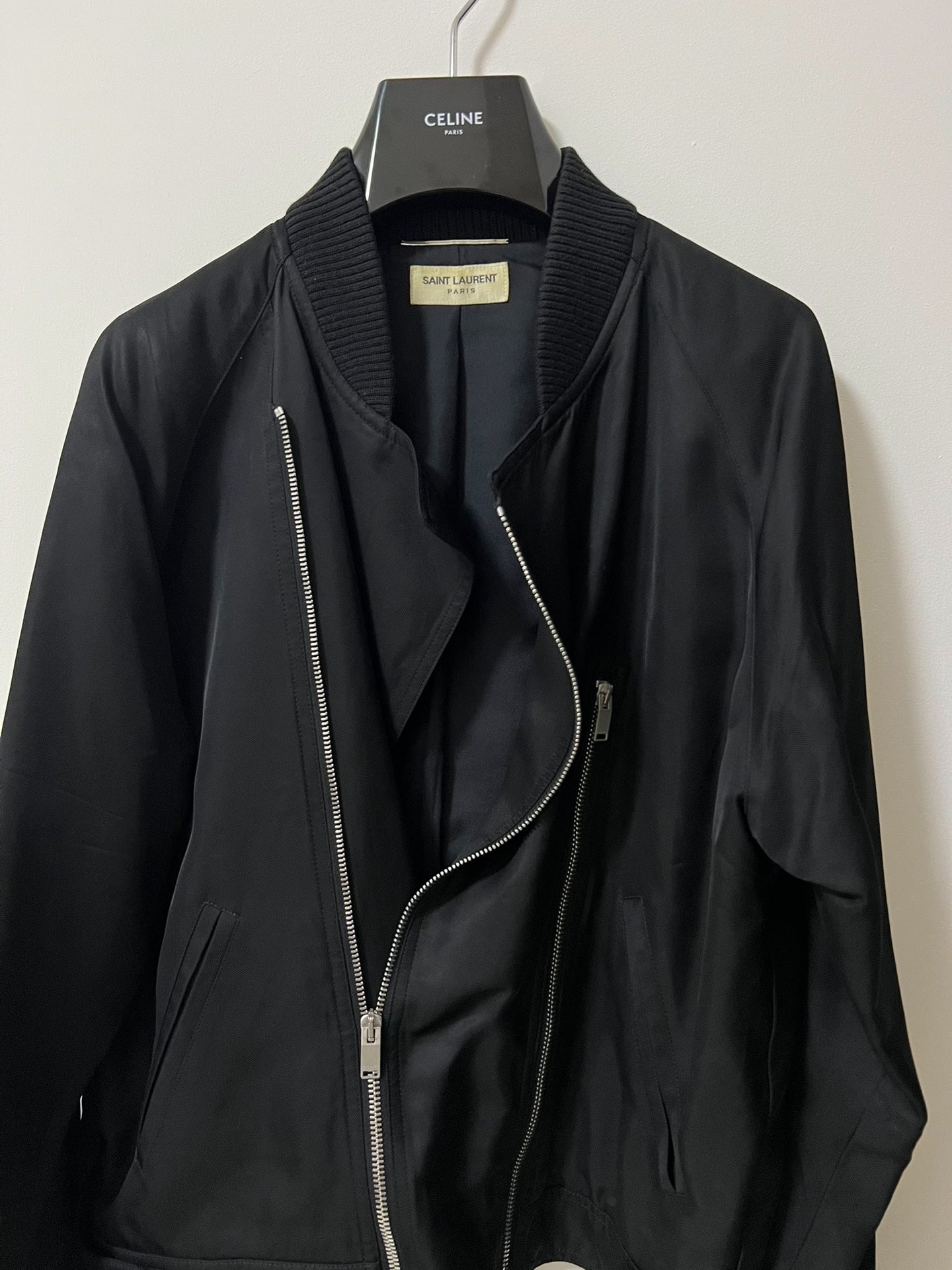Saint Laurent Paris Black Bomber Jacket