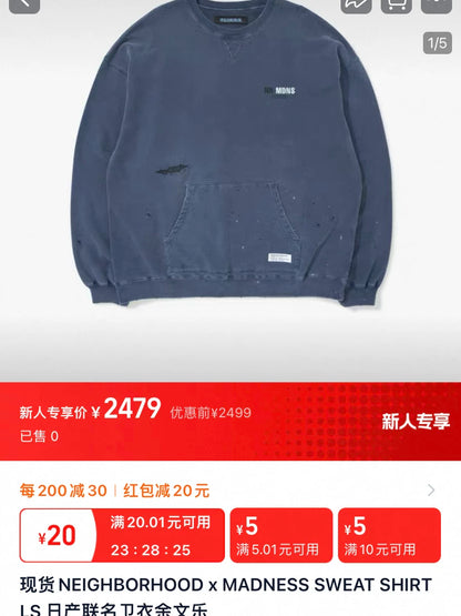 MADNESS x NEIGHBORHOOD 24AW Sweatshirt
