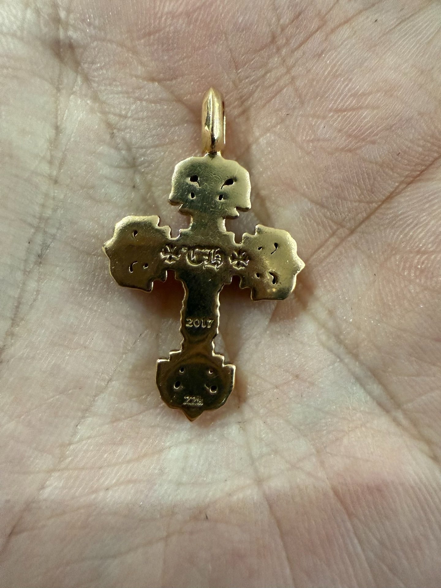 Chrome Hearts 22k Flame Cross Pendant
