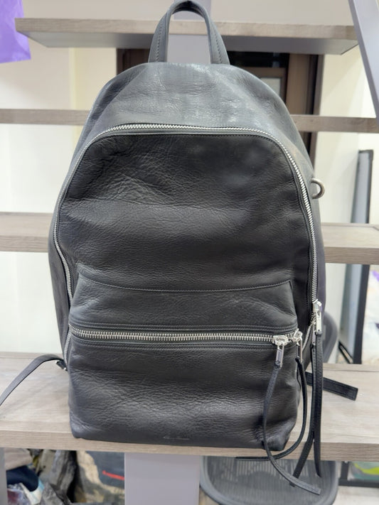Rick Owens Black Leather Backpack