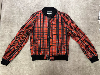 Saint Laurent Red Plaid Bomber Jacket