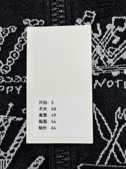 louis vuitton printed zip-up jacket size s