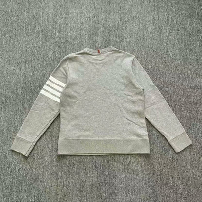 throm browne gray four-stripe sweatshirt size 4