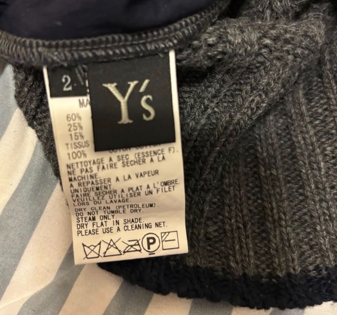 Y's Yohji Yamamoto Spliced Sweater