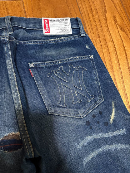Neighborhood x Supreme Distressed Denim Pants