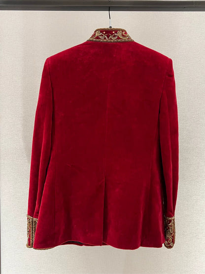 Saint Laurent 2018 Velvet Embroidered Blazer