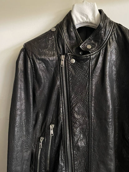 alexander mcqueen leather biker jacket size 50