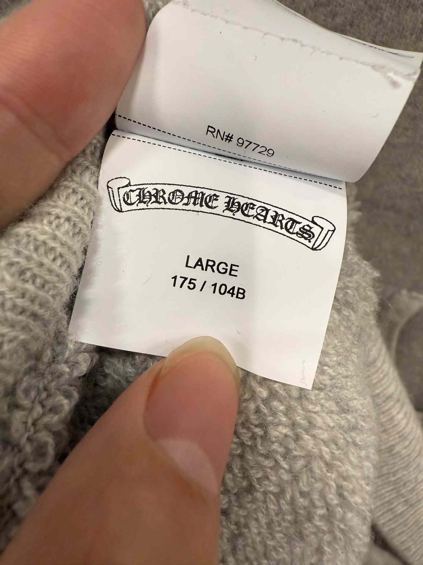 Chrome Hearts Gray Cashmere Zip Hoodie