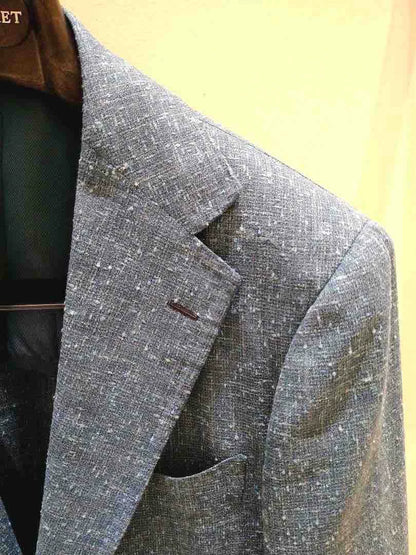 custom hand-tailored jacket in turquoise blue