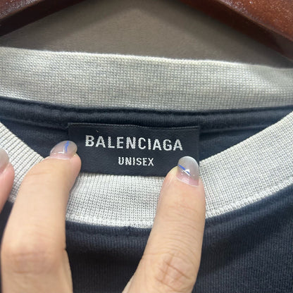 balenciaga black gray short sleeve top