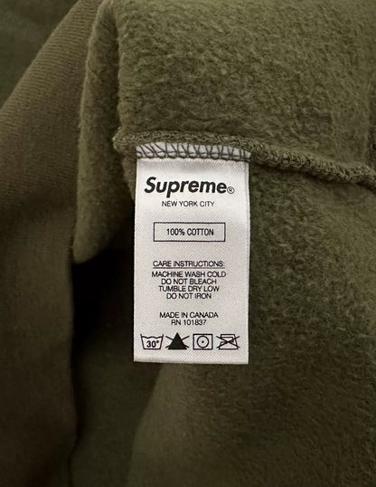 supreme blocked hooded sweatshirt in olive green