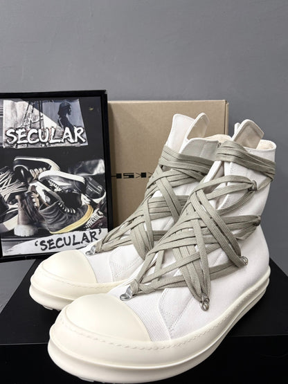 Rick Owens DRKSHDW White High-Top Sneakers