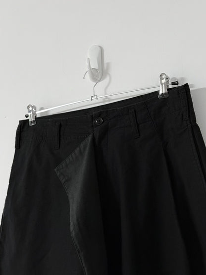 Yohji Yamamoto Asymmetric Cropped Wide-Leg Pants