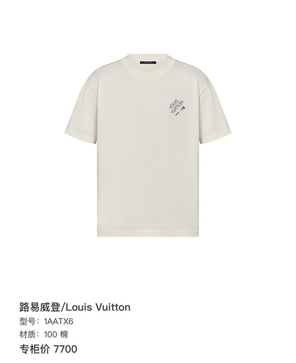 Louis Vuitton Chest Logo Embroidered Knit Tee