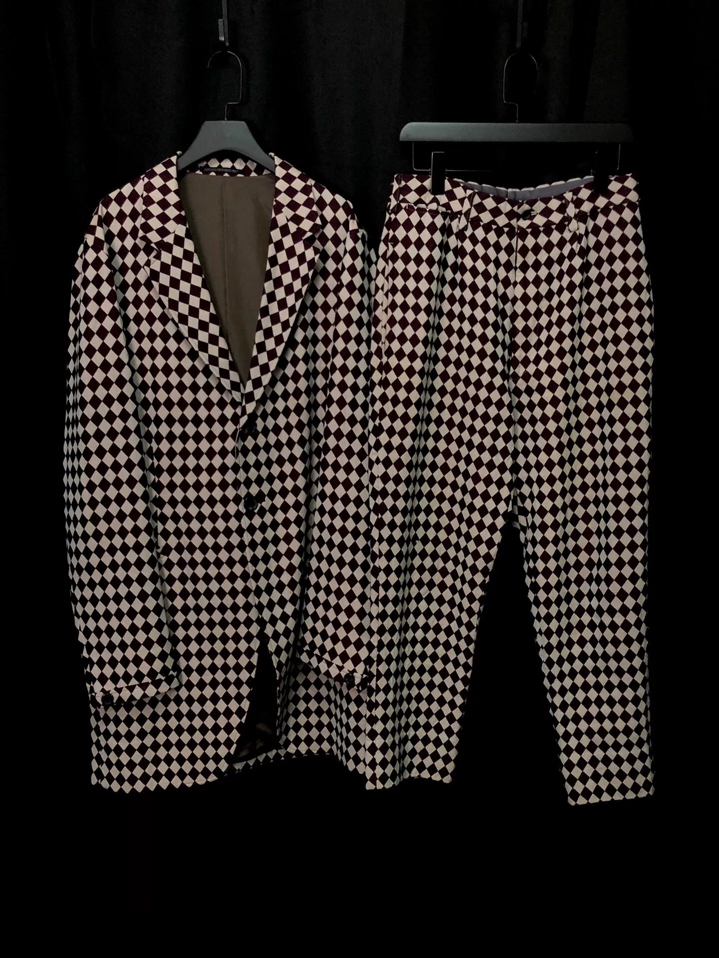 yohji yamamoto patterned suit set