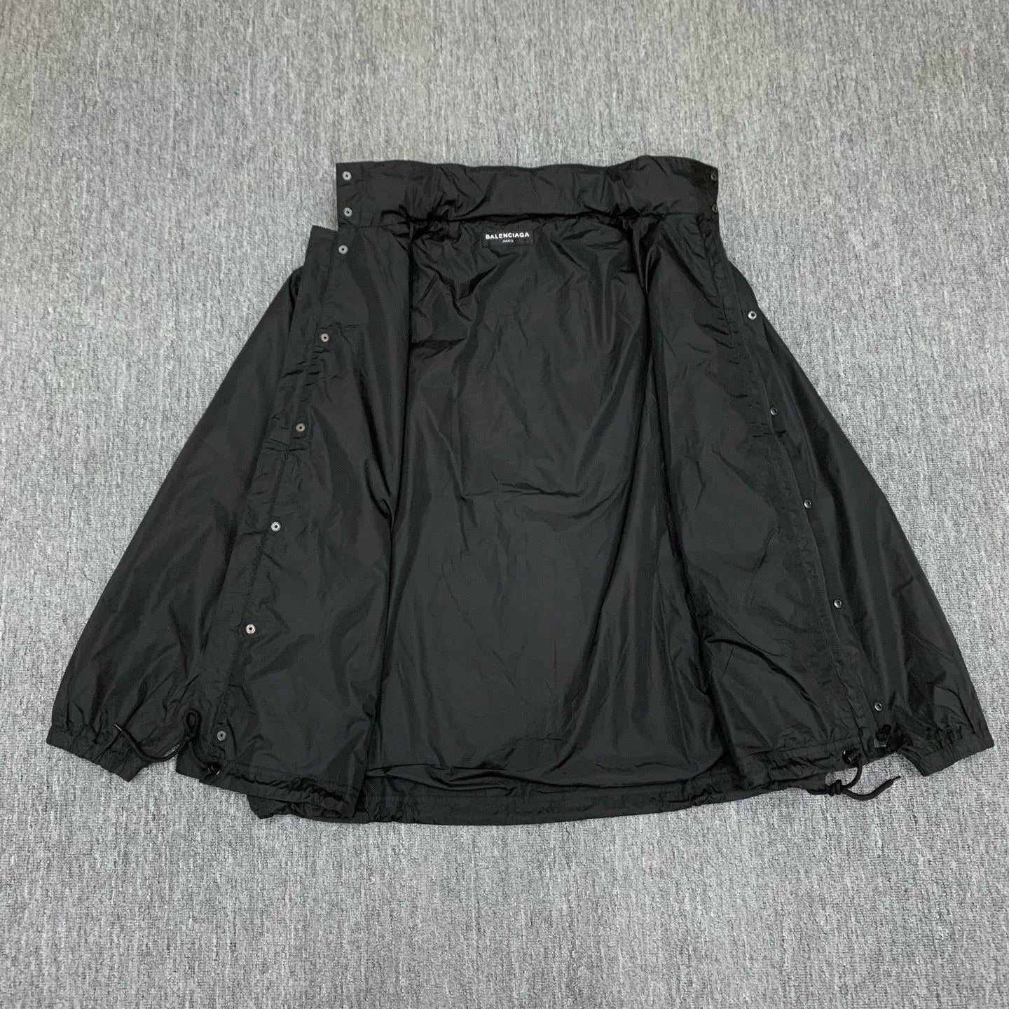 balenciaga black nylon windbreaker jacket small