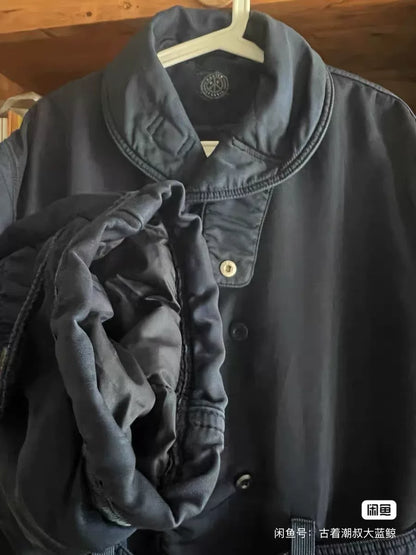 porter classic blue dye double-breasted coat