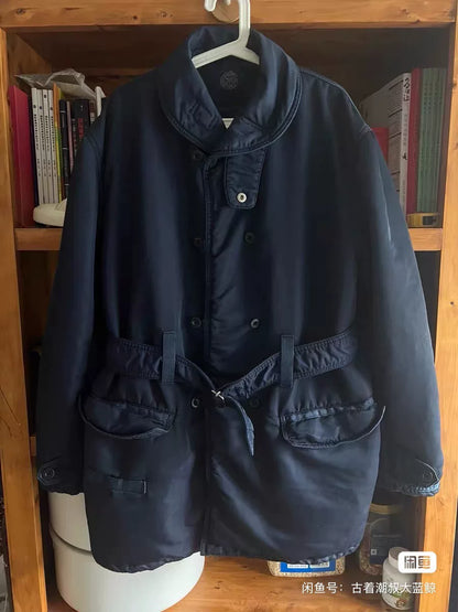 porter classic blue dye double-breasted coat