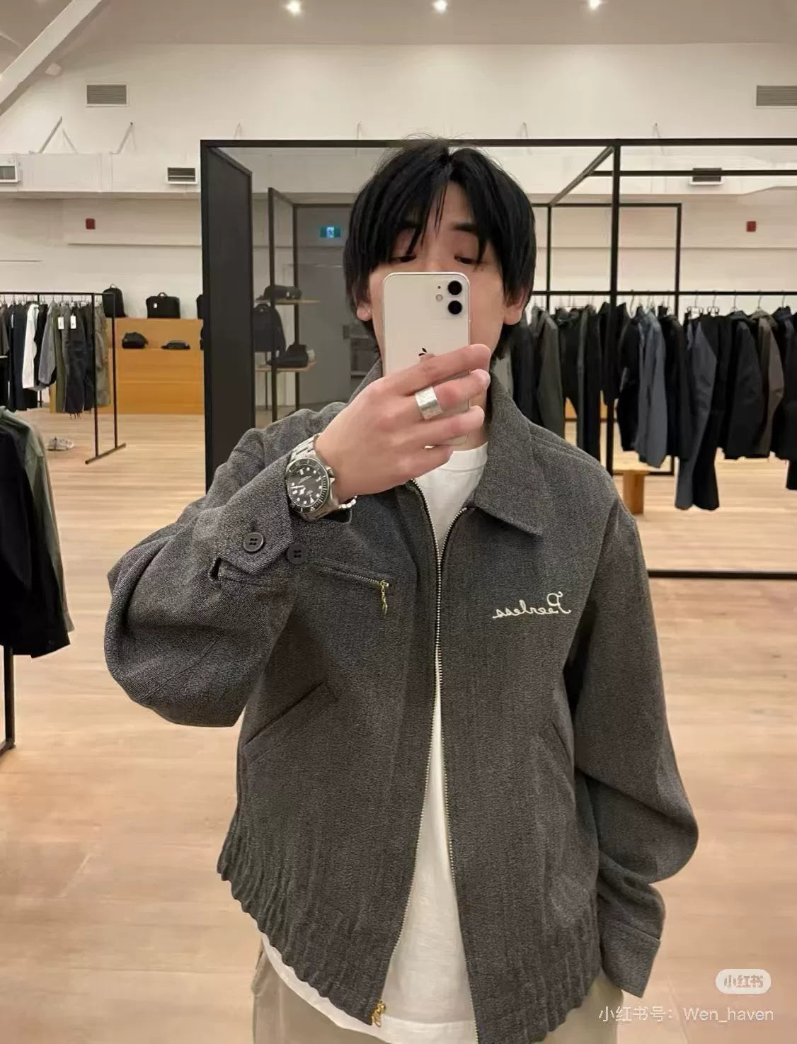 visvim rudy sb blouson jacket charcoal gray
