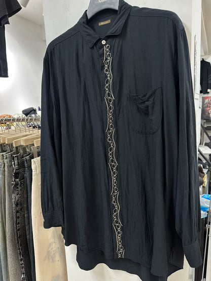 elegant black embroidered shirt for men