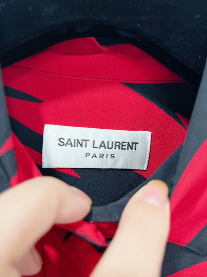 Saint Laurent Red Black Flame Shirt
