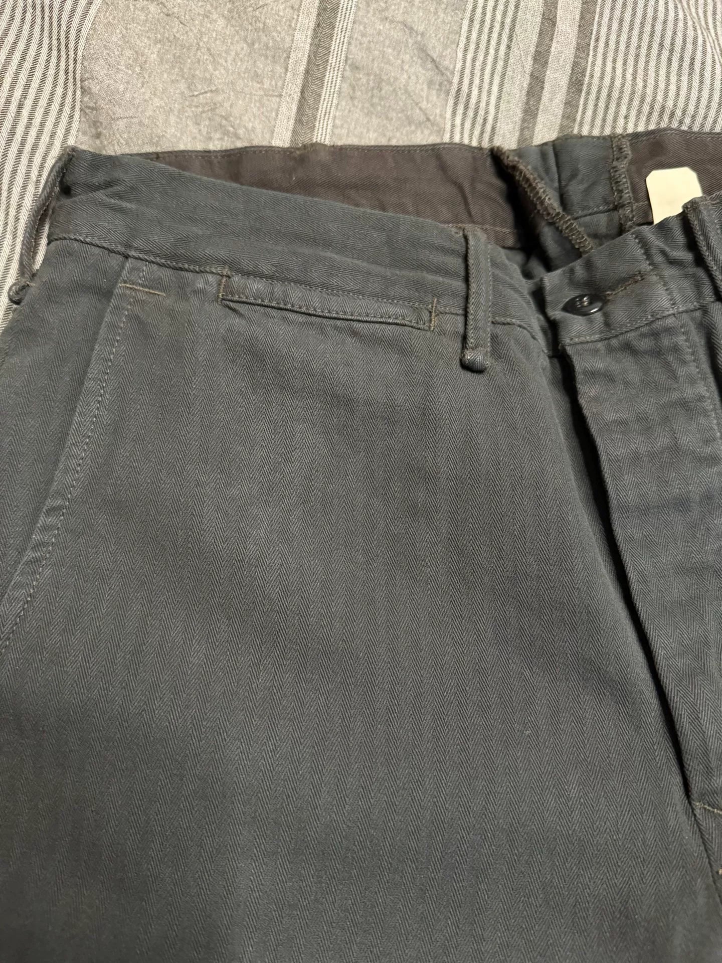 vintage black gray military officer pants