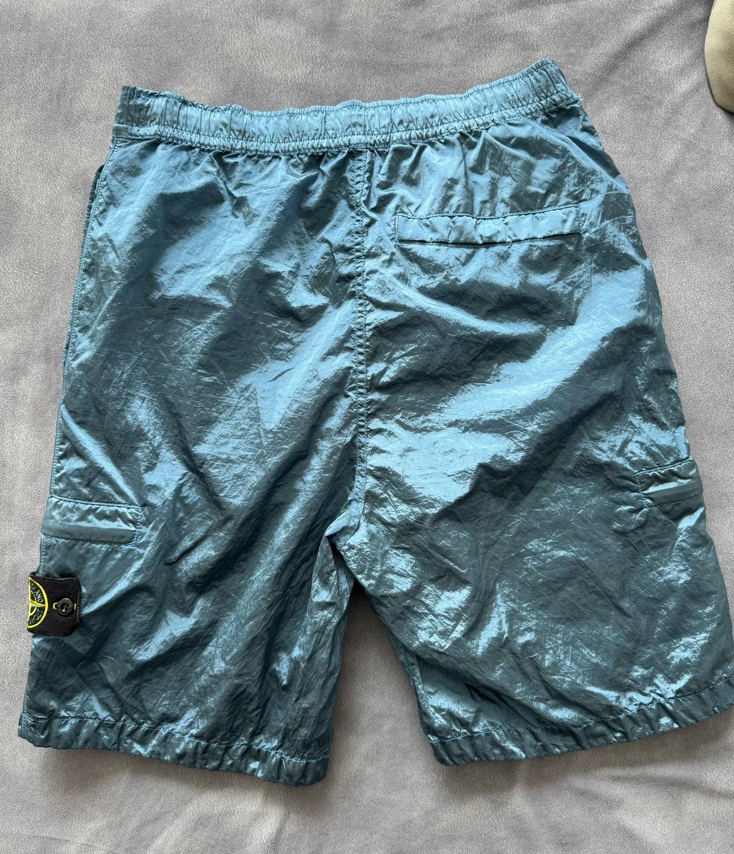 Stone Island SS22 Blue Metal Nylon Shorts